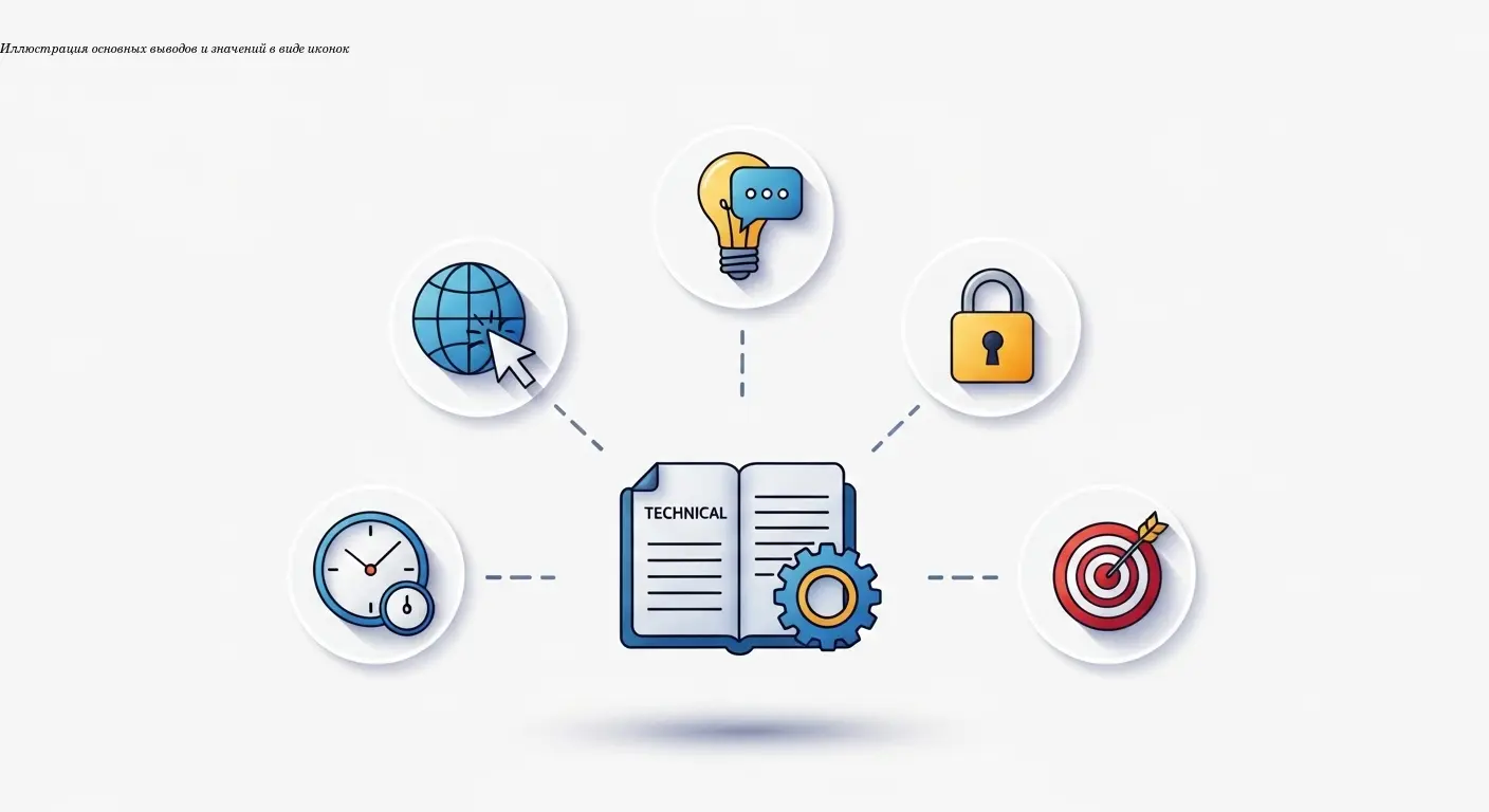 Иллюстрация основных выводов и значений в виде иконок