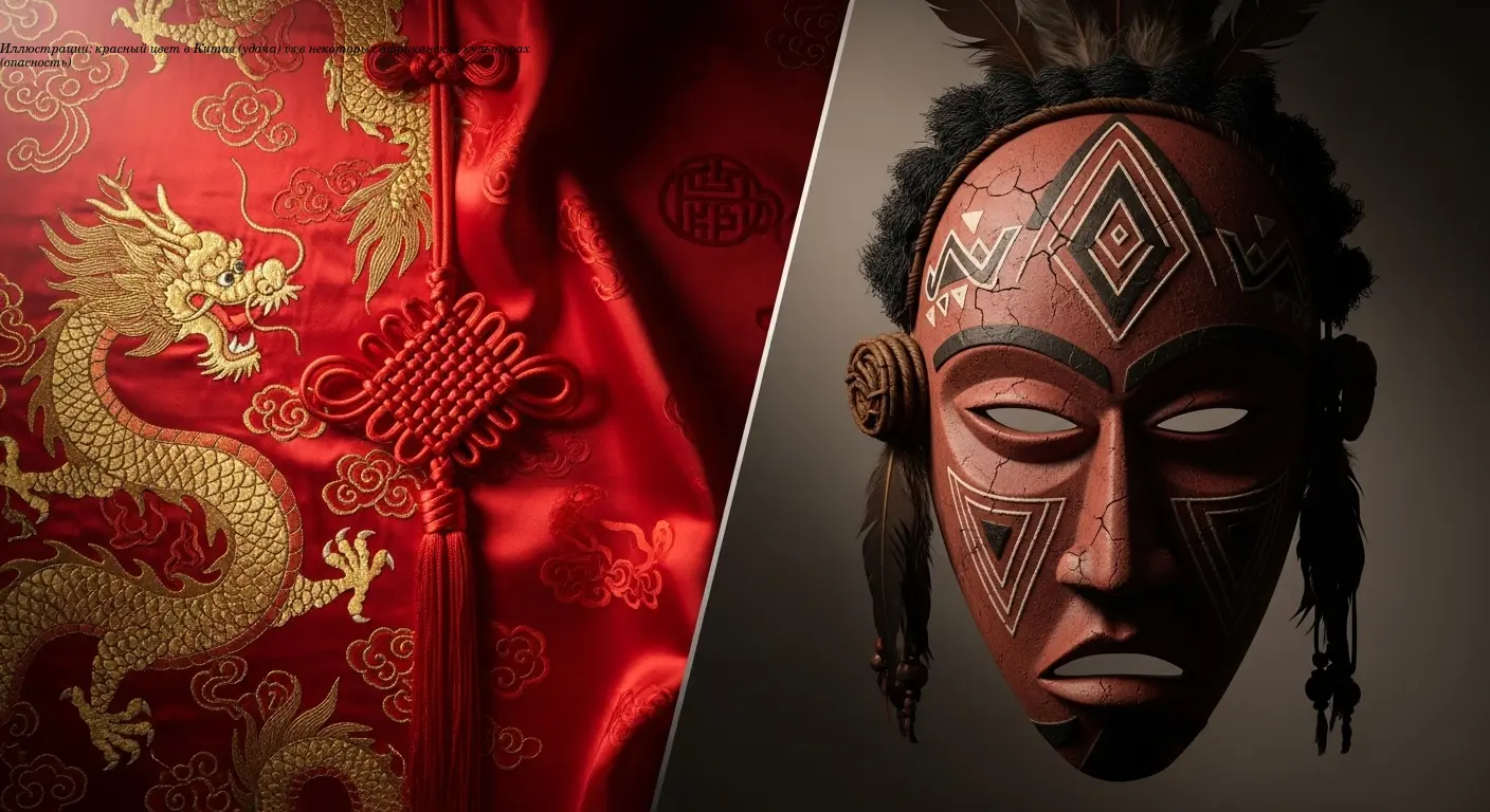 Иллюстрации: красный цвет в Китае (удача) vs в некоторых африканских культурах (опасность)