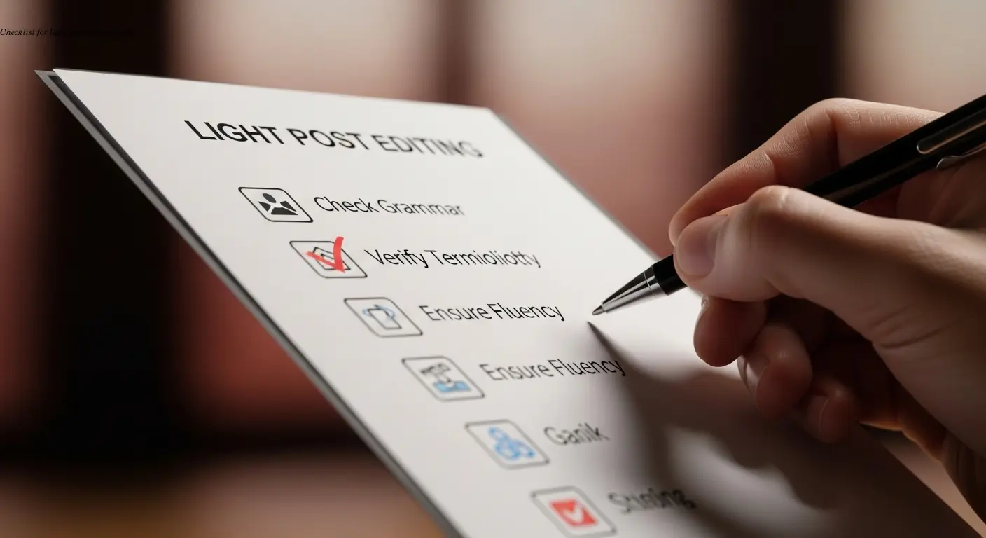 Checklist for light post-editing tasks