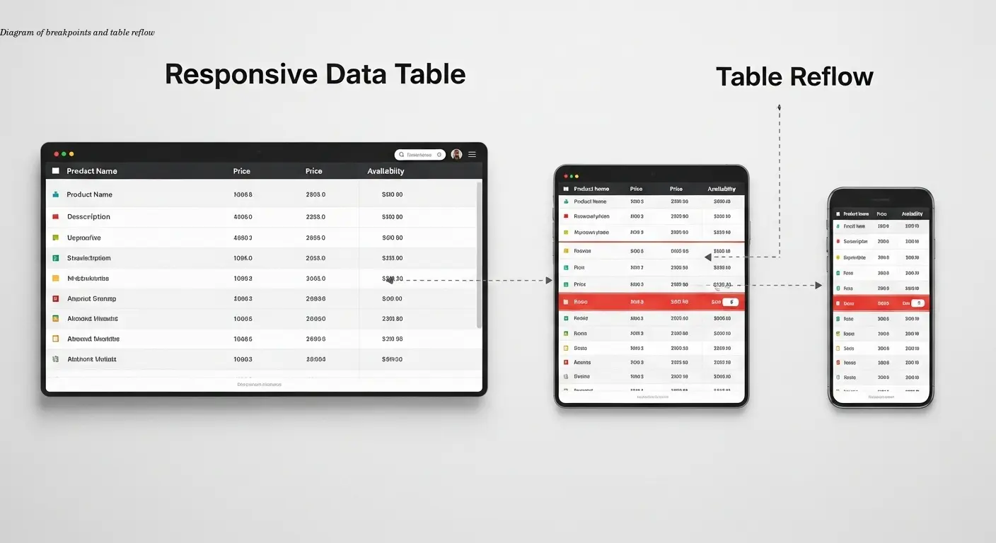Diagram of breakpoints and table reflow