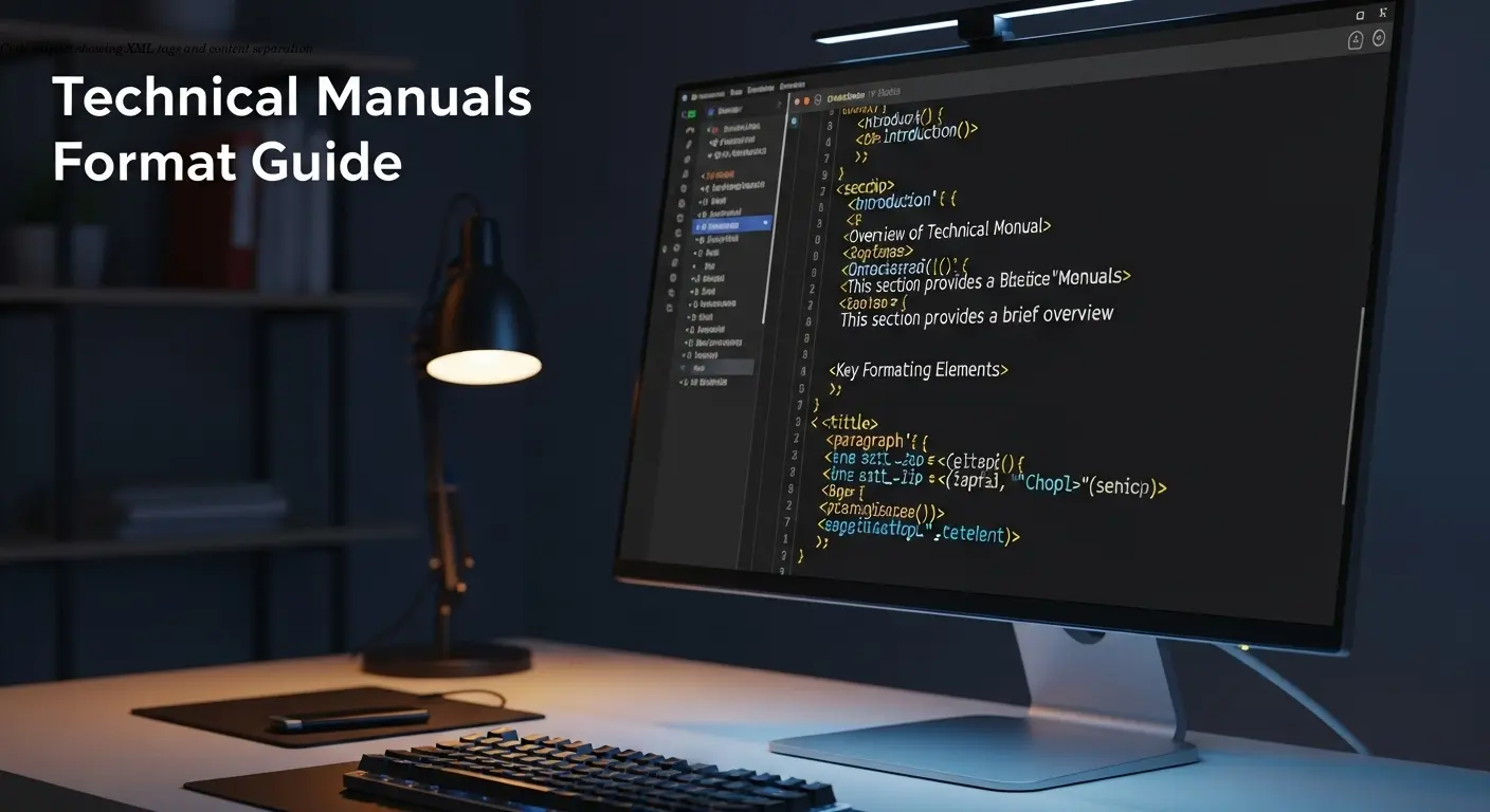 Code snippet showing XML tags and content separation