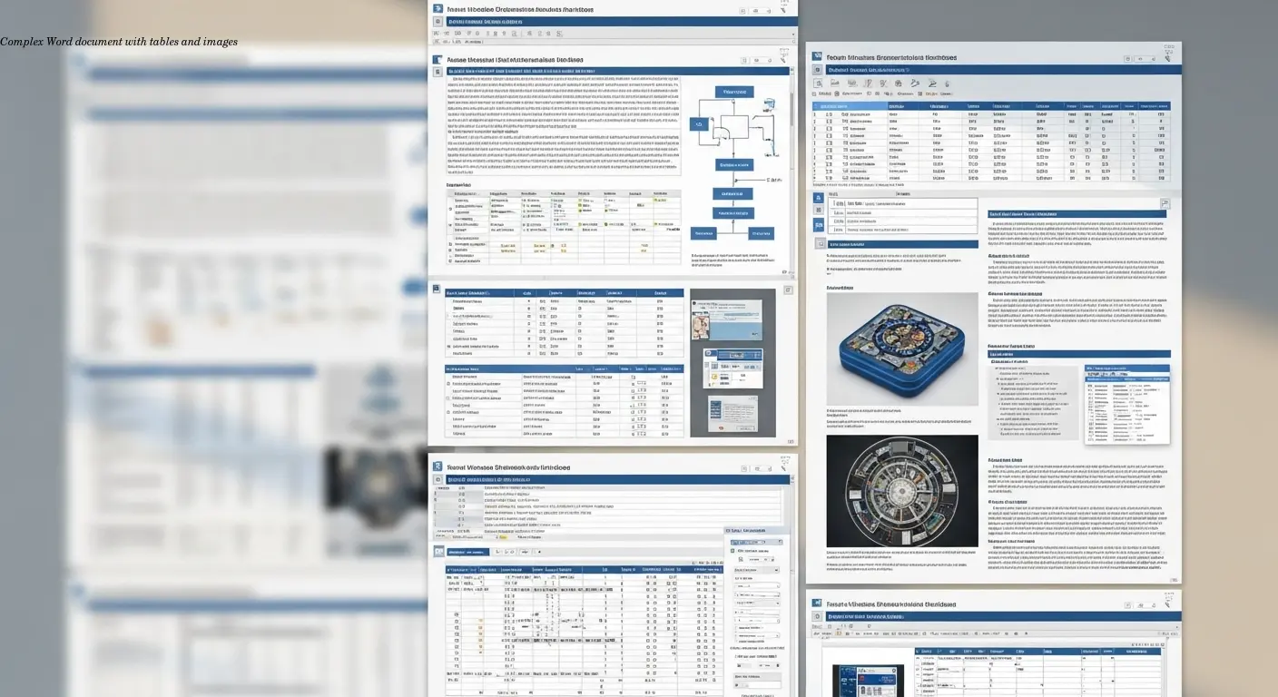 Complex Word document with tables and images