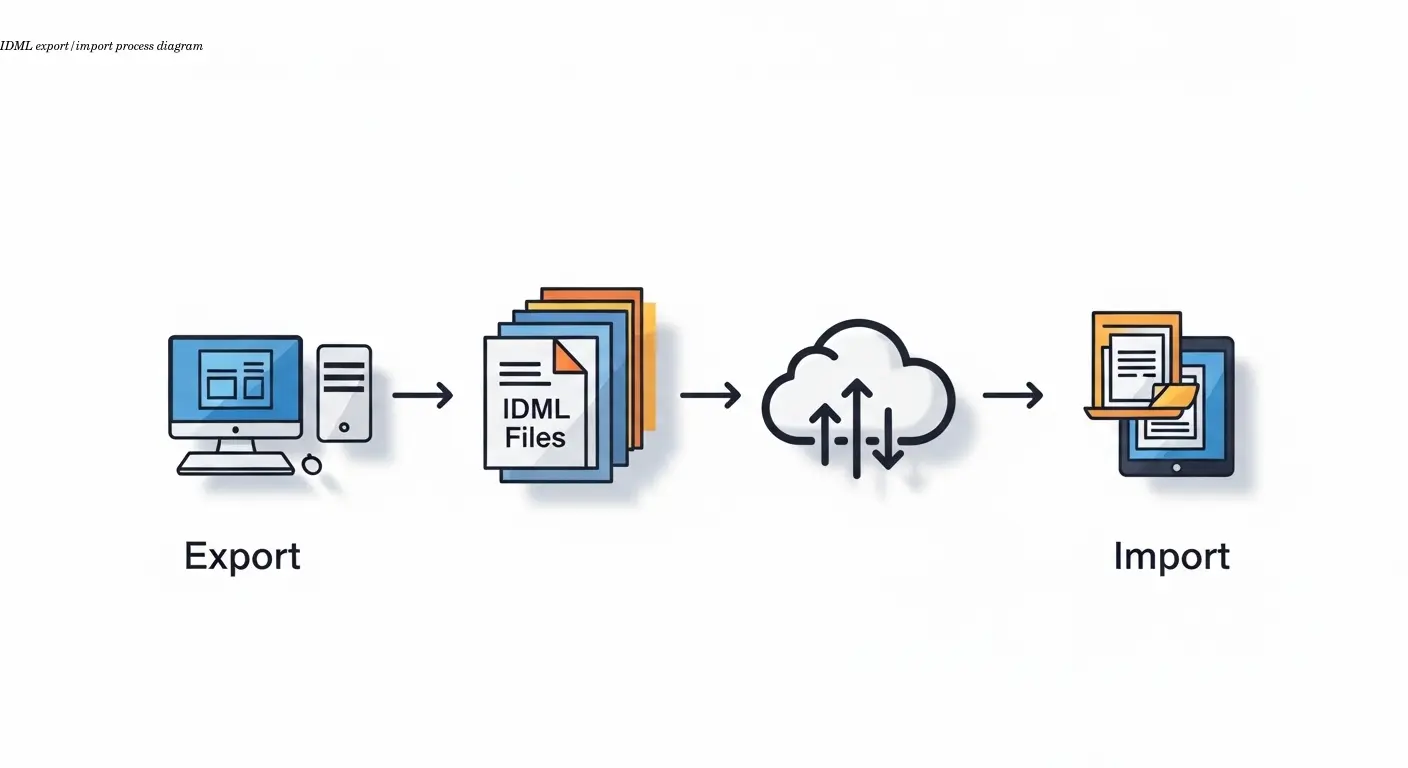 IDML export/import process diagram