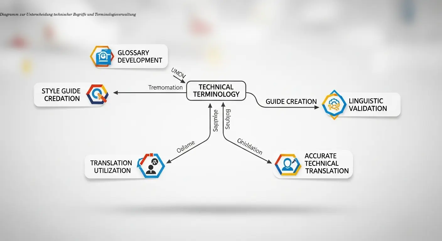Diagramm zur Unterscheidung technischer Begriffe und Terminologieverwaltung
