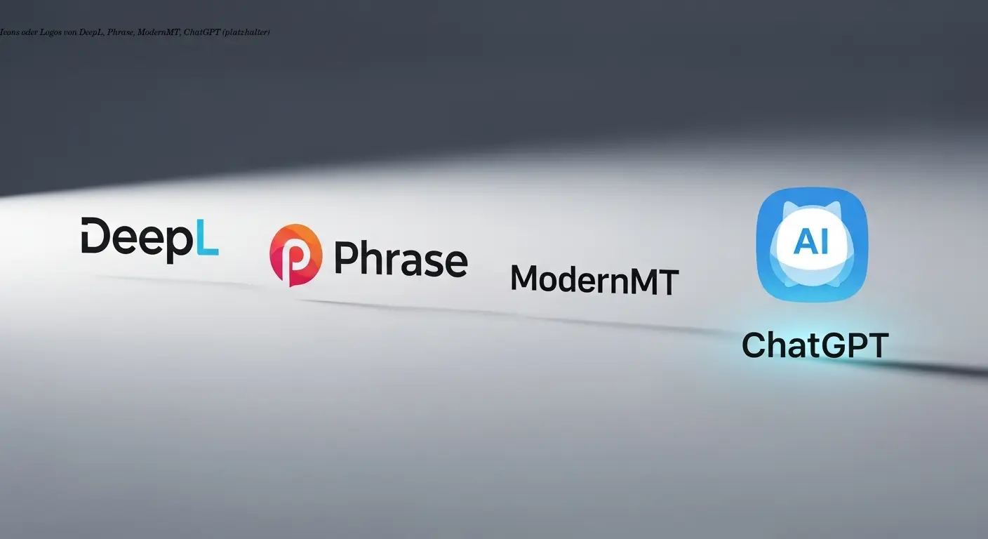 Icons oder Logos von DeepL, Phrase, ModernMT, ChatGPT (platzhalter)