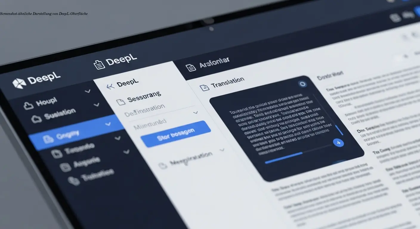 Screenshot-ähnliche Darstellung von DeepL-Oberfläche