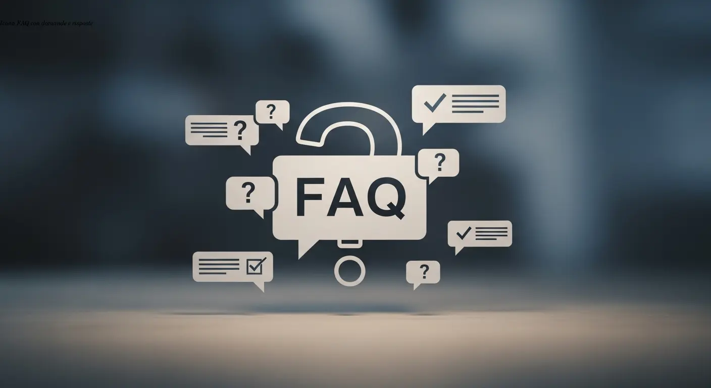 Icona FAQ con domande e risposte