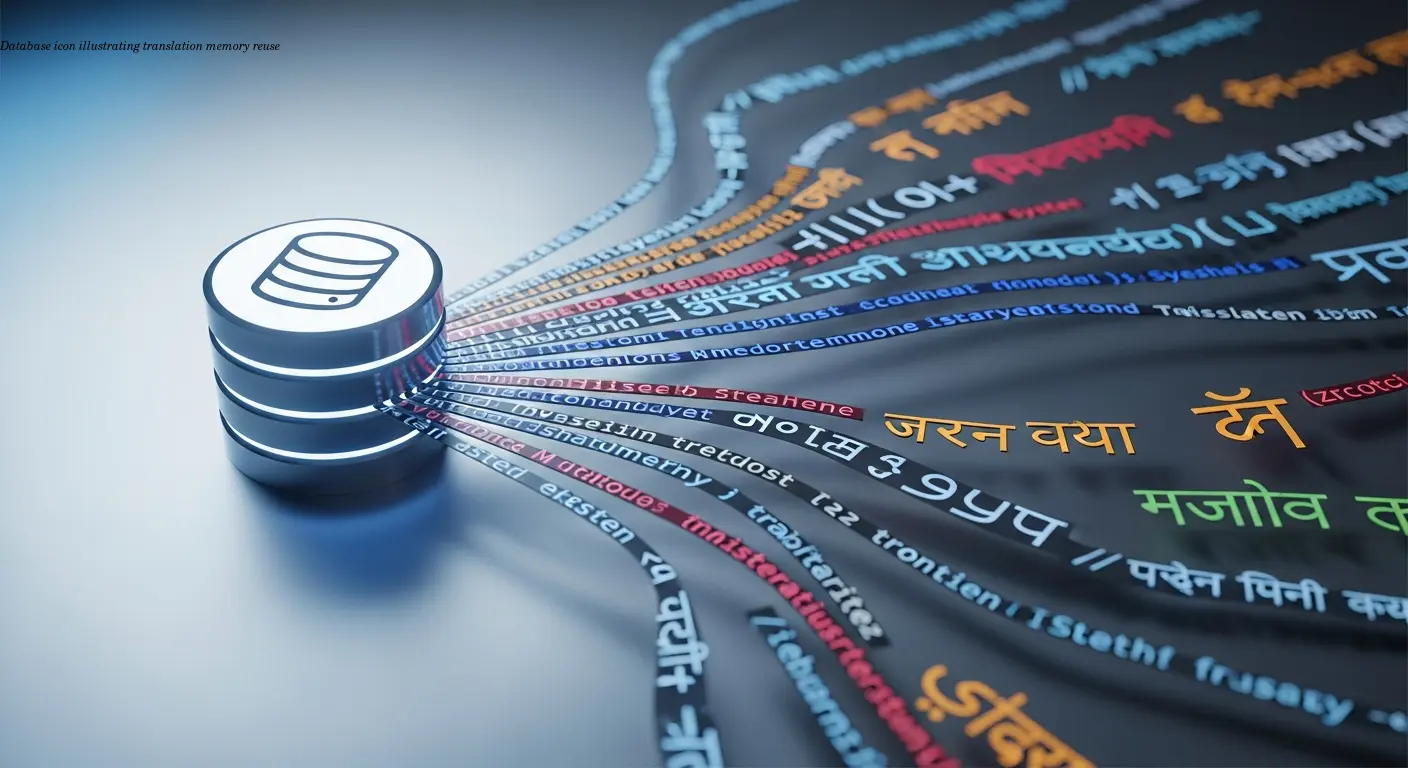Database icon illustrating translation memory reuse
